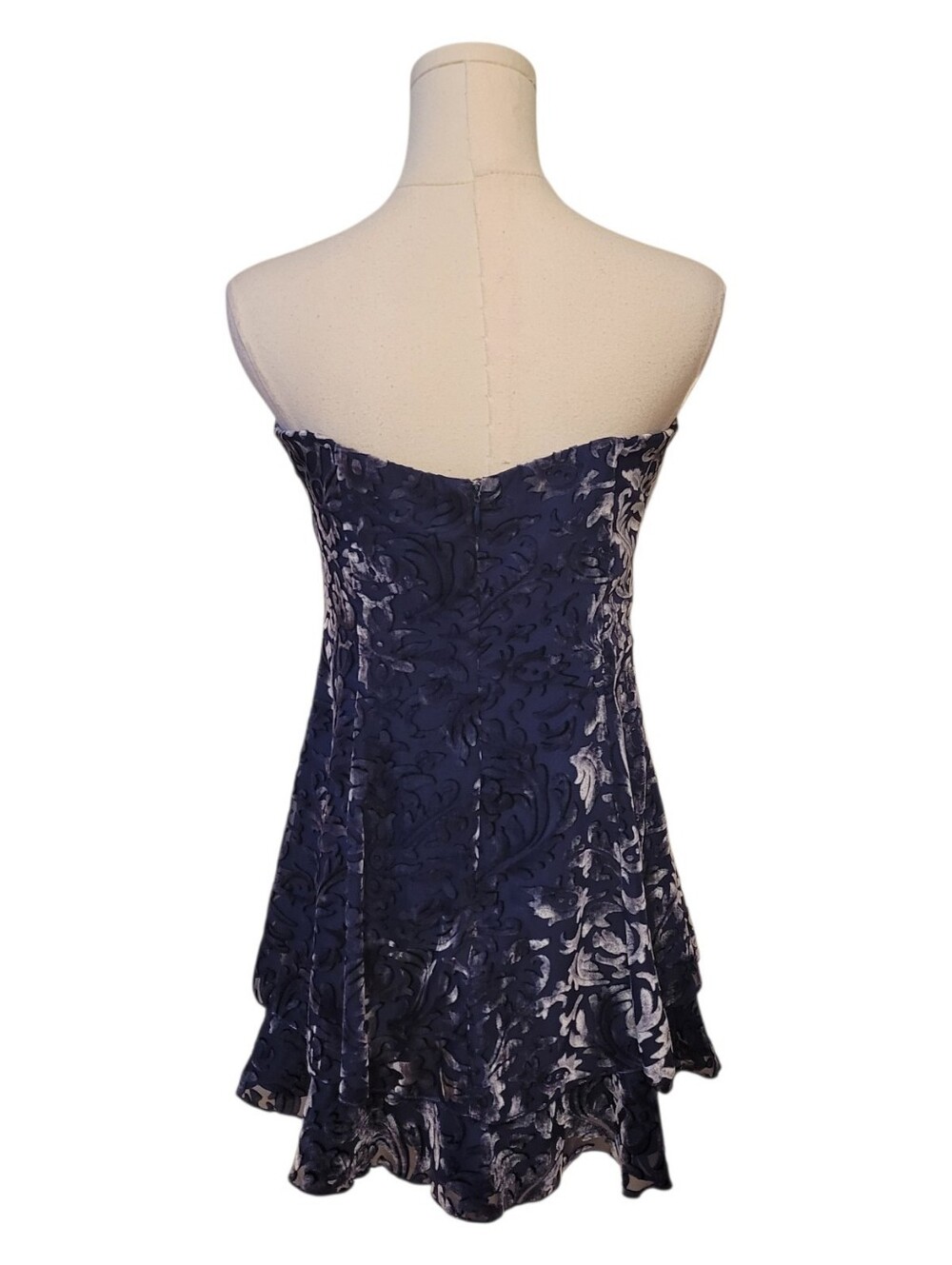 Revolve Majorelle Martha Blue Velvet Strapless Velvet Mini Dress Size Medium - Picture 6 of 7